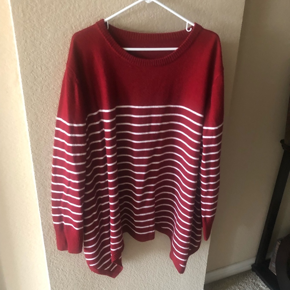 Deep Red Sharkbite Sweater